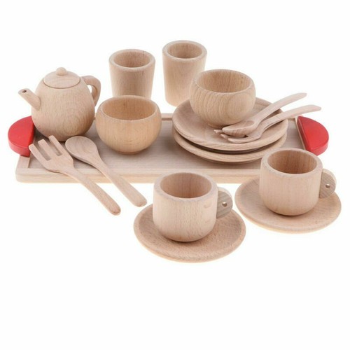 wooden tea time set